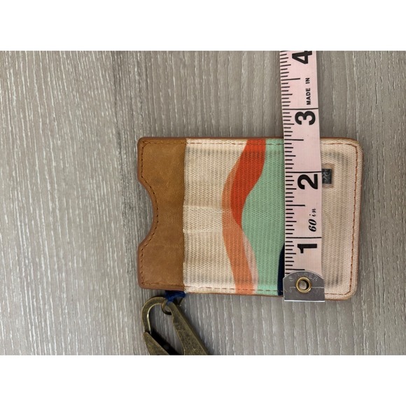 Thread Wallets Elastic Card Holder with Wristlet Lanyard Leather Wave Gorp - Picture 7 of 9